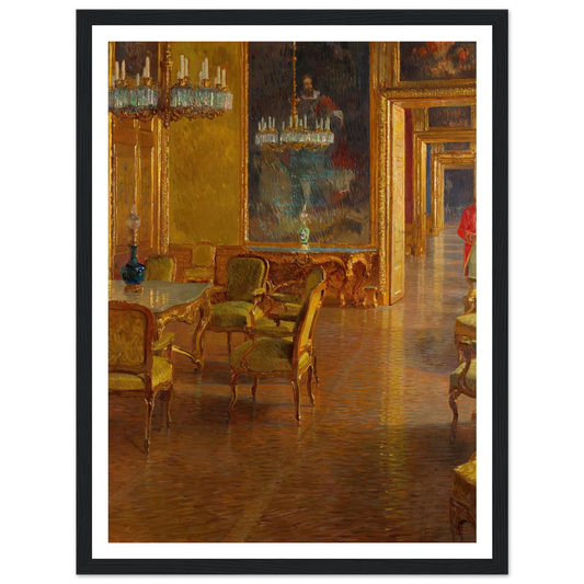 Interieur im Winterpalais des Prinzen Eugen von Savoyen in der Himmelpfortgasse (1907-1908) Art Print | Carl Moll - Framed Poster - 30x40 cm / 12x16″ - Black frame