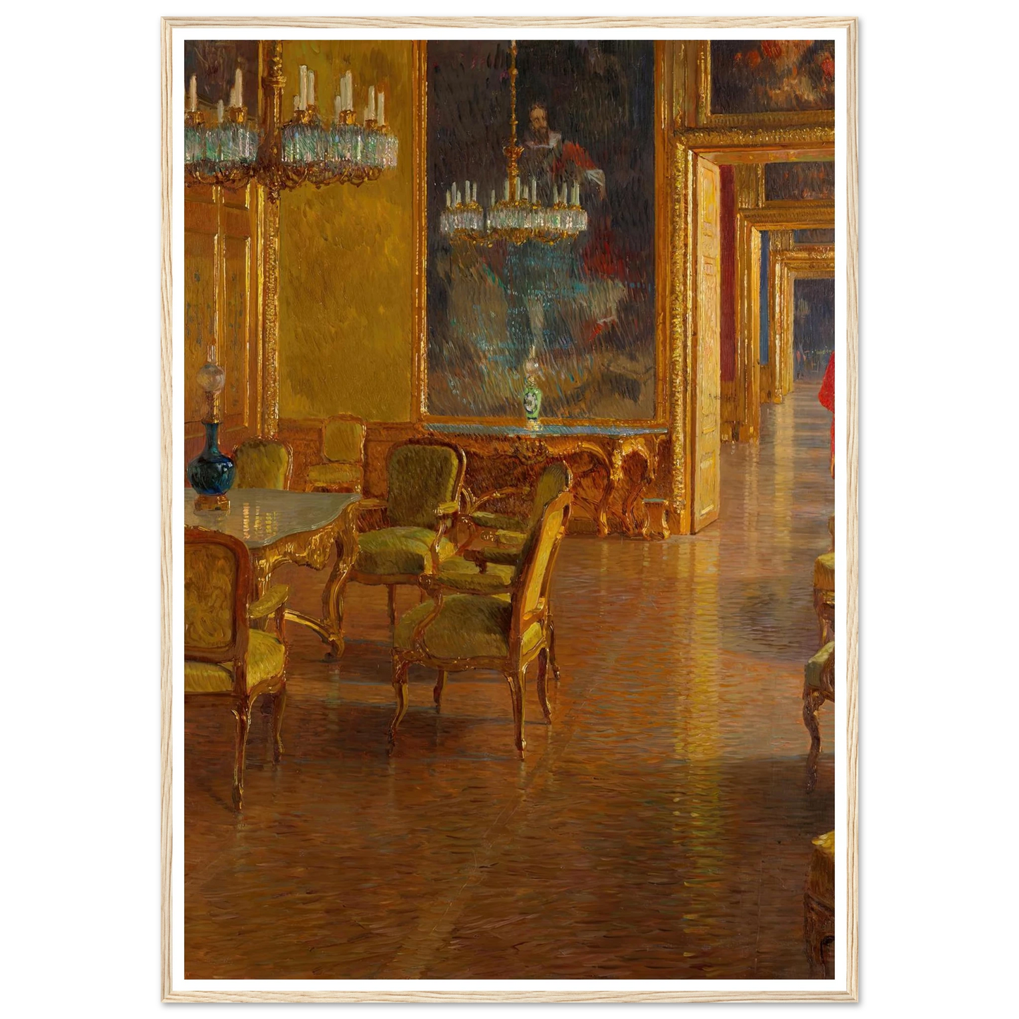 Interieur im Winterpalais des Prinzen Eugen von Savoyen in der Himmelpfortgasse (1907-1908) Art Print | Carl Moll - Framed Poster - 30x40 cm / 12x16″ - Black frame