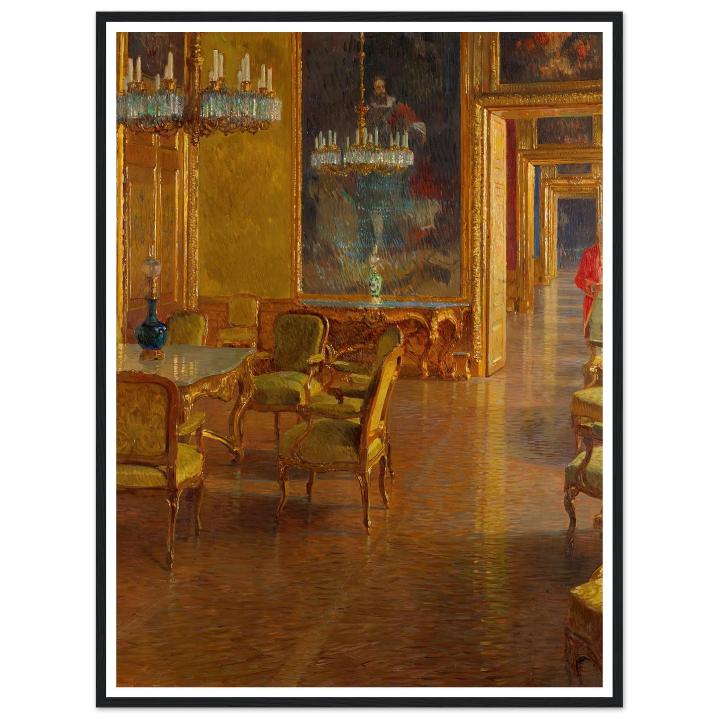 Interieur im Winterpalais des Prinzen Eugen von Savoyen in der Himmelpfortgasse (1907-1908) Art Print | Carl Moll - Framed Poster - 30x40 cm / 12x16″ - Black frame