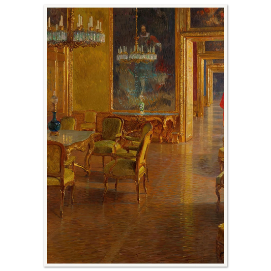 Interieur im Winterpalais des Prinzen Eugen von Savoyen in der Himmelpfortgasse (1907-1908) Art Print | Carl Moll - Framed Poster - 30x40 cm / 12x16″ - Black frame