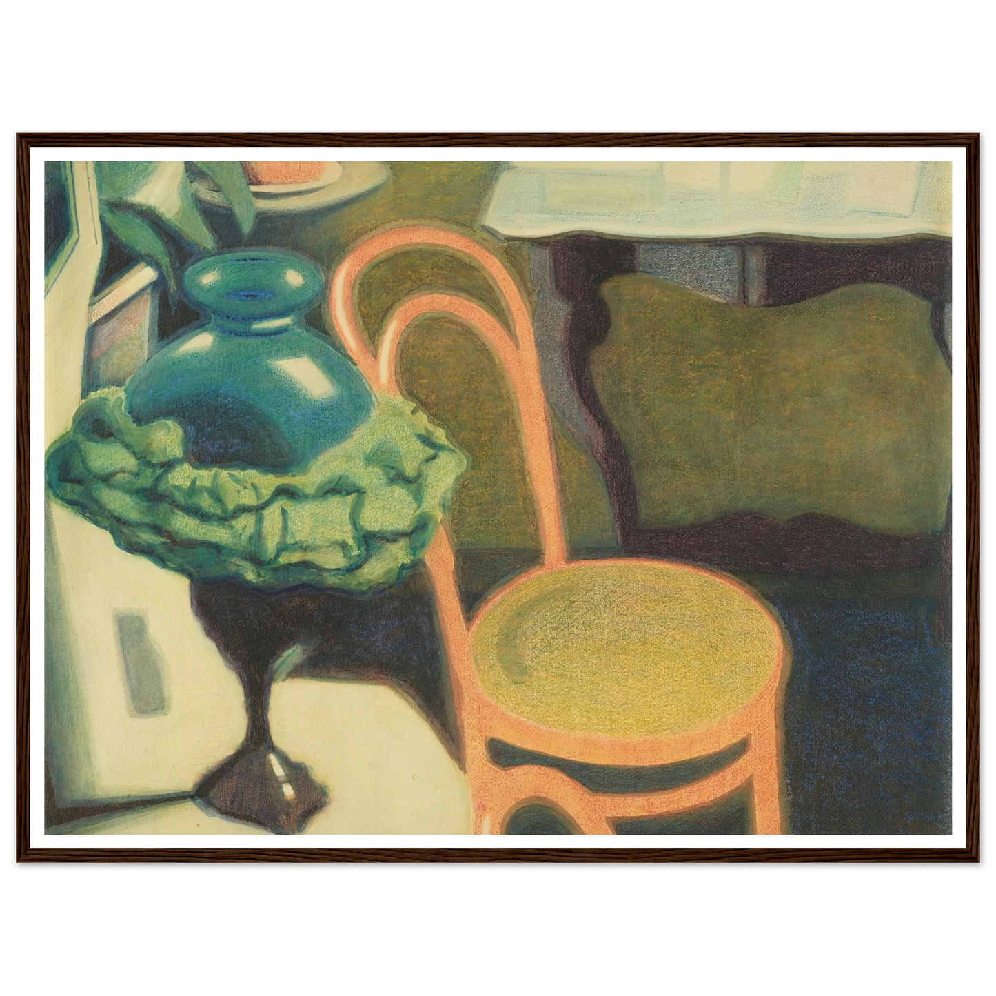 Interieur met stoel en opaline lamp (1909) Art Print | Leon Spilliaert - Framed Poster - 30x40 cm / 12x16″ - Black frame