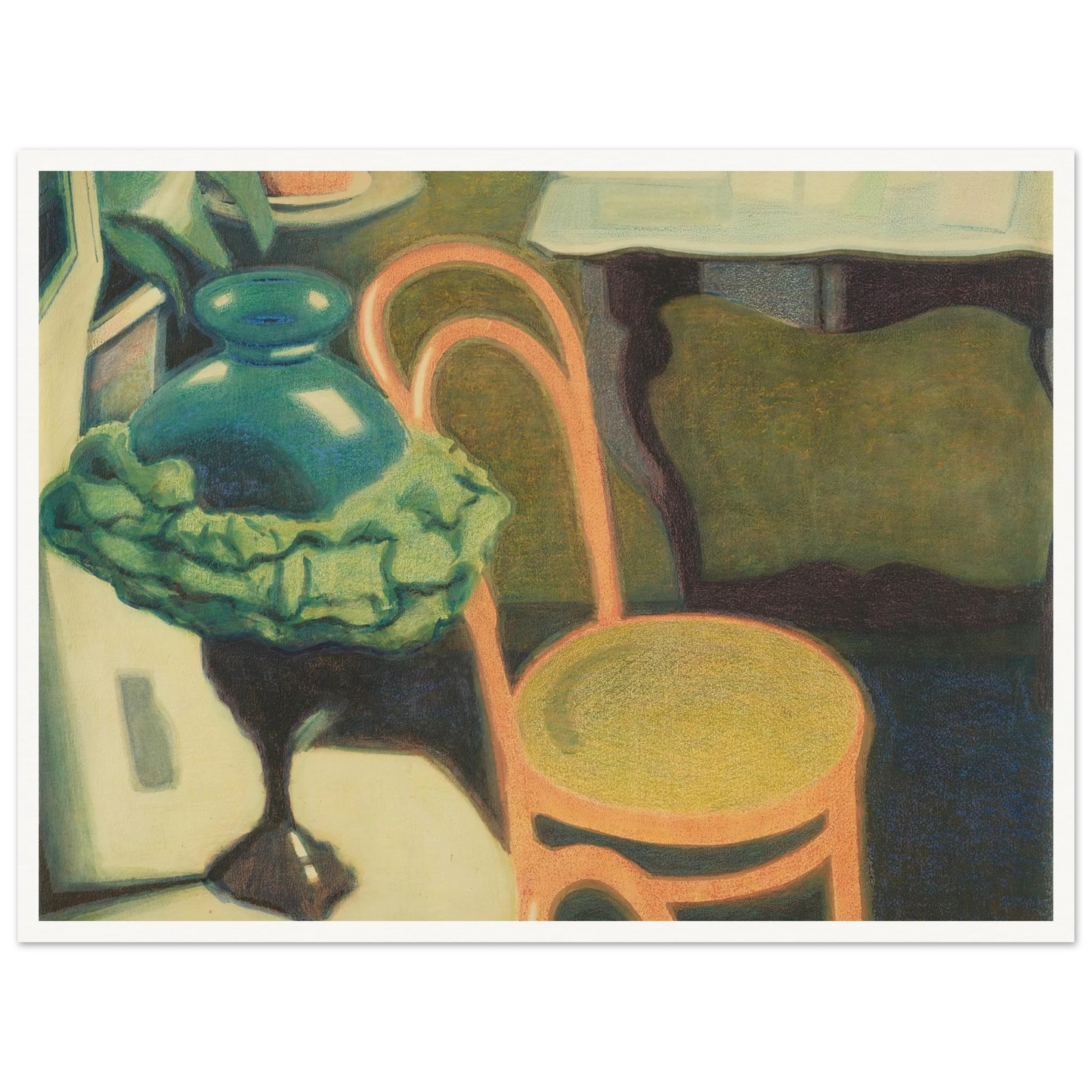 Interieur met stoel en opaline lamp (1909) Art Print | Leon Spilliaert - Framed Poster - 30x40 cm / 12x16″ - Black frame
