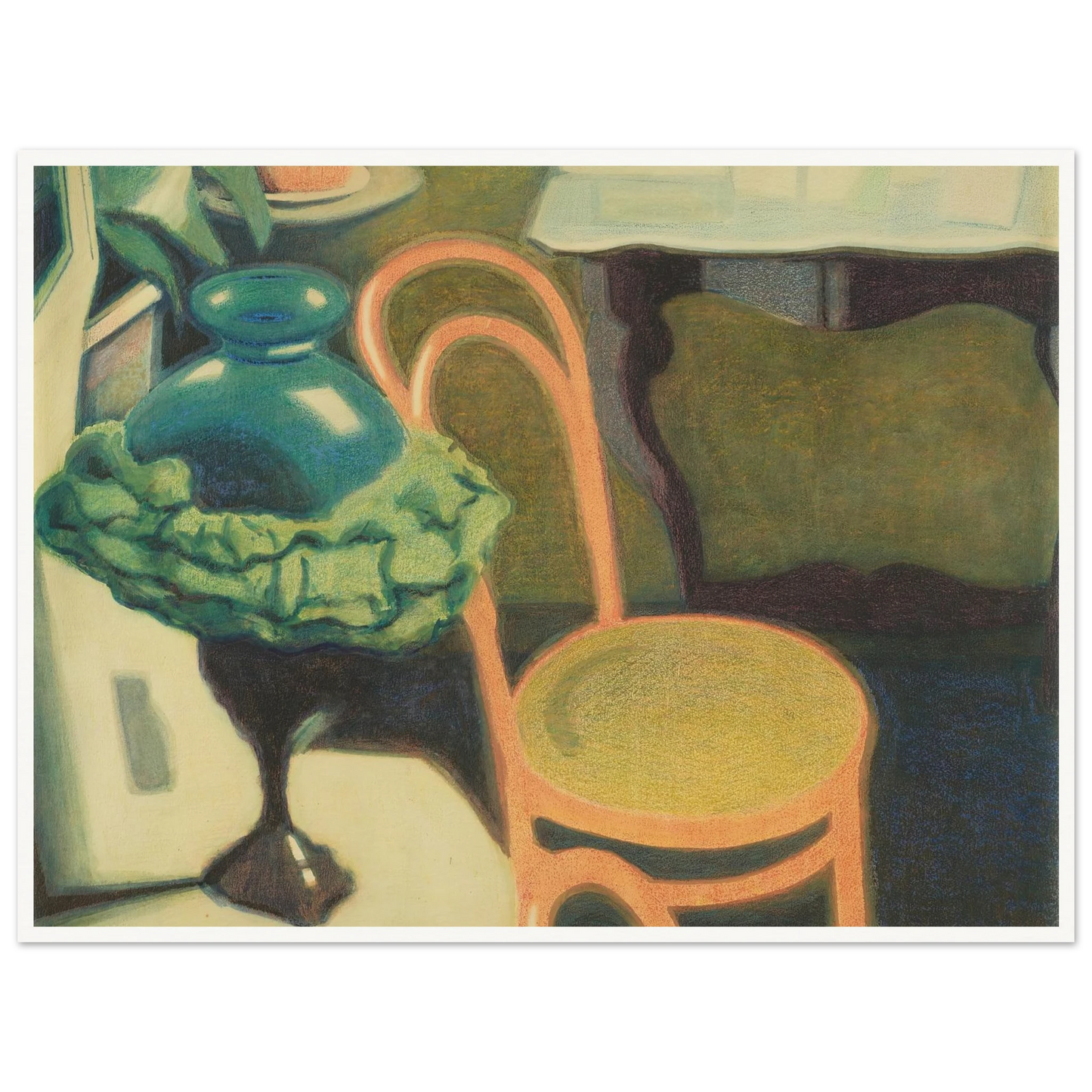 Interieur met stoel en opaline lamp (1909) Art Print | Leon Spilliaert - Framed Poster - 30x40 cm / 12x16″ - Black frame