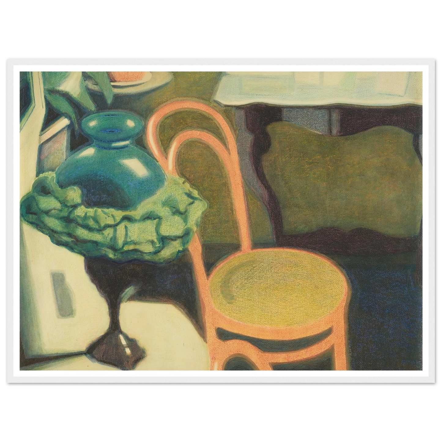 Interieur met stoel en opaline lamp (1909) Art Print | Leon Spilliaert - Framed Poster - 30x40 cm / 12x16″ - Black frame