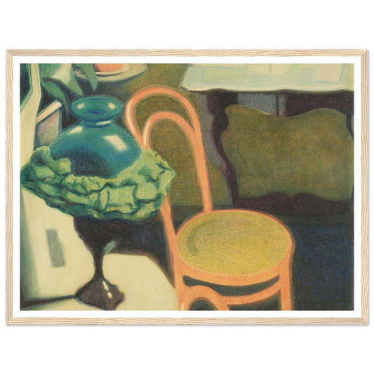 Interieur met stoel en opaline lamp (1909) Art Print | Leon Spilliaert - Framed Poster - 30x40 cm / 12x16″ - Black frame