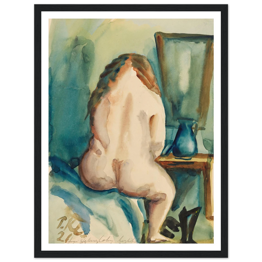 Interieur mit weiblichem Rückenakt (1921) Art Print | Paul Kleinschmidt - Framed Poster - 30x40 cm / 12x16″ - Black frame