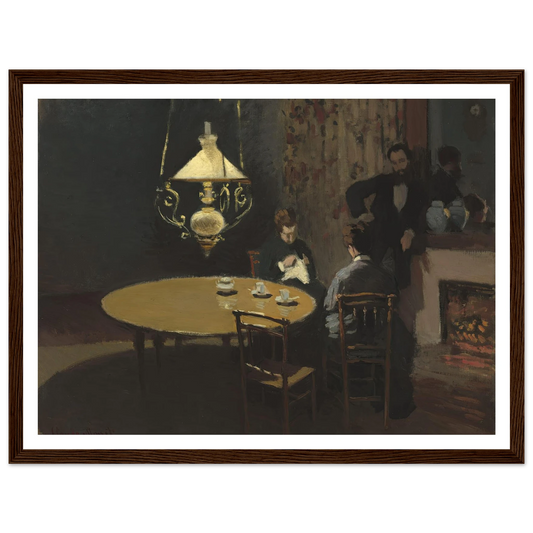 Interior, after Dinner (1868-1869) Art Print | Claude Monet - Framed Poster - 30x40 cm / 12x16″ - Black frame