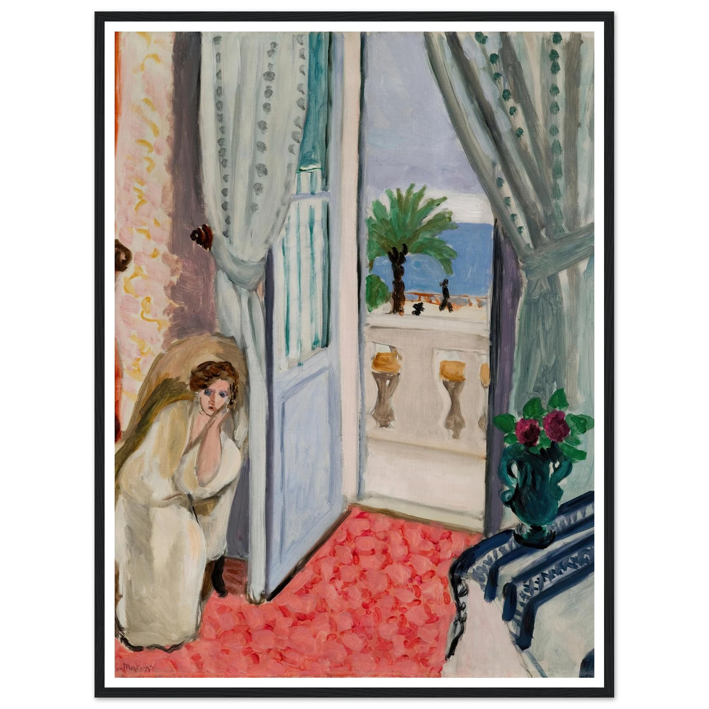 Interior at Nice (1919) Art Print | Henri Matisse - Framed Poster - 30x40 cm / 12x16″ - Black frame