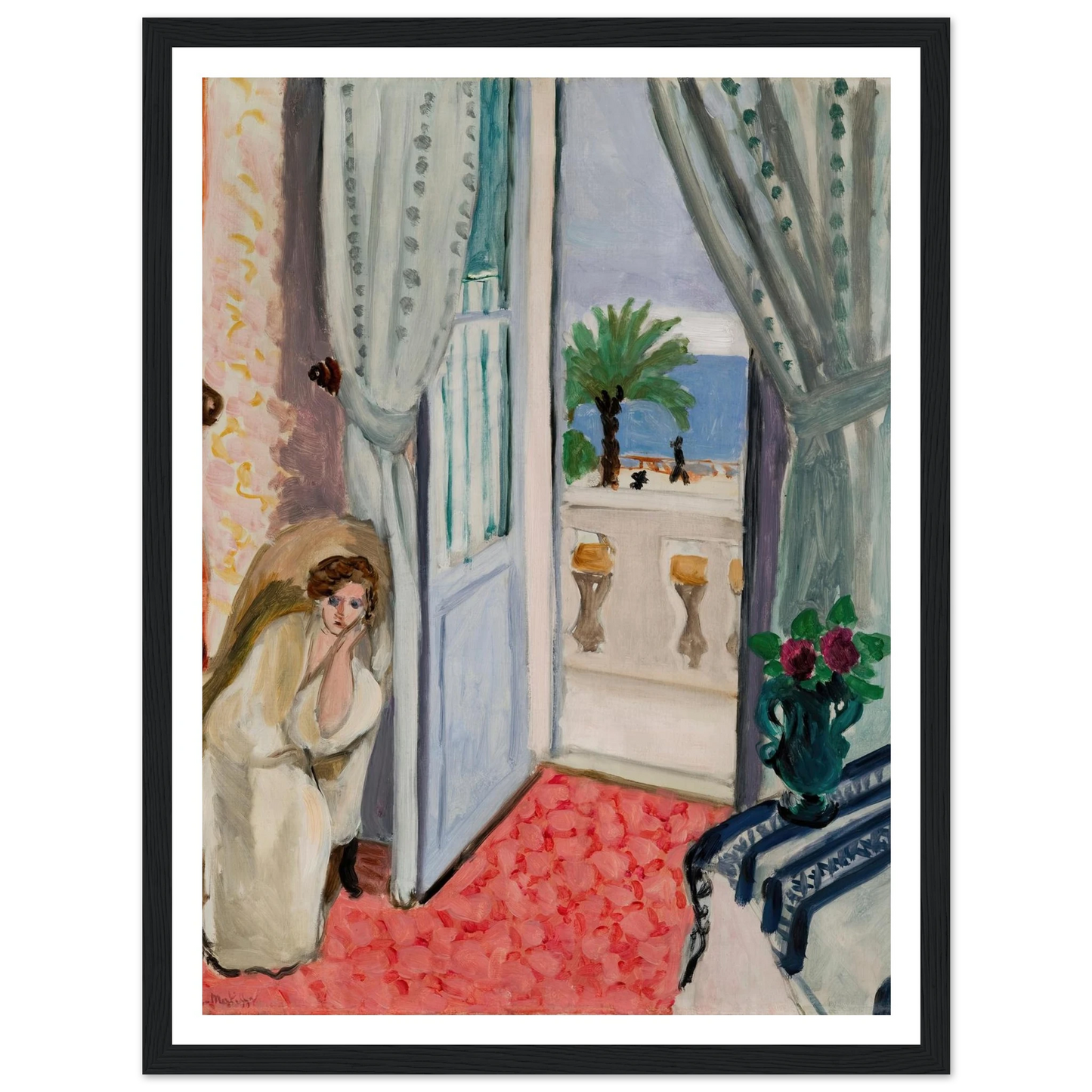 Interior at Nice (1919) Art Print | Henri Matisse - Framed Poster - 30x40 cm / 12x16″ - Black frame