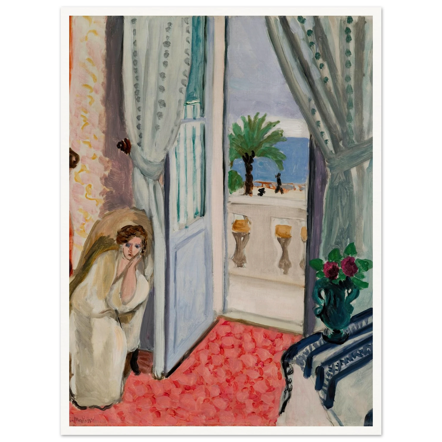 Interior at Nice (1919) Art Print | Henri Matisse - Framed Poster - 30x40 cm / 12x16″ - Black frame