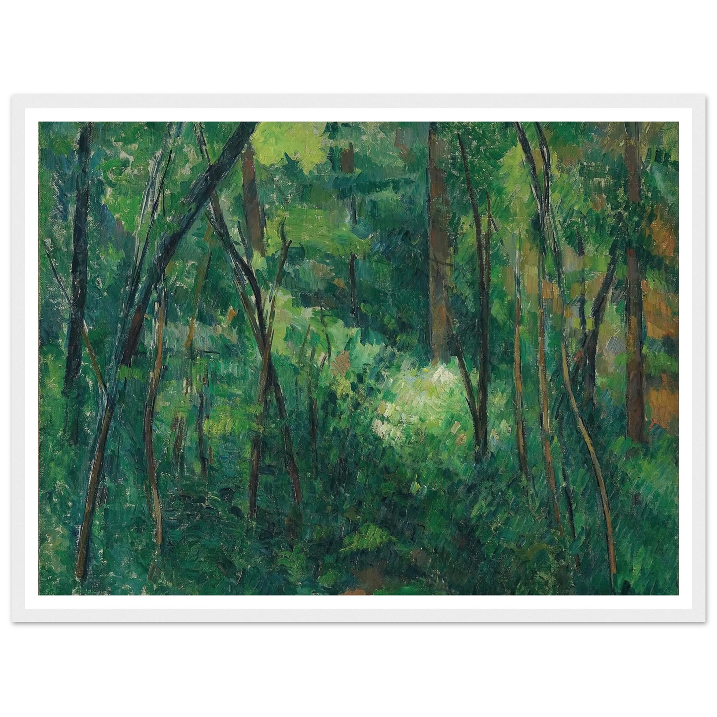 Interior of a forest (1880 - 1890) Art Print | Paul Cezanne - Framed Poster - 30x40 cm / 12x16″ - Black frame