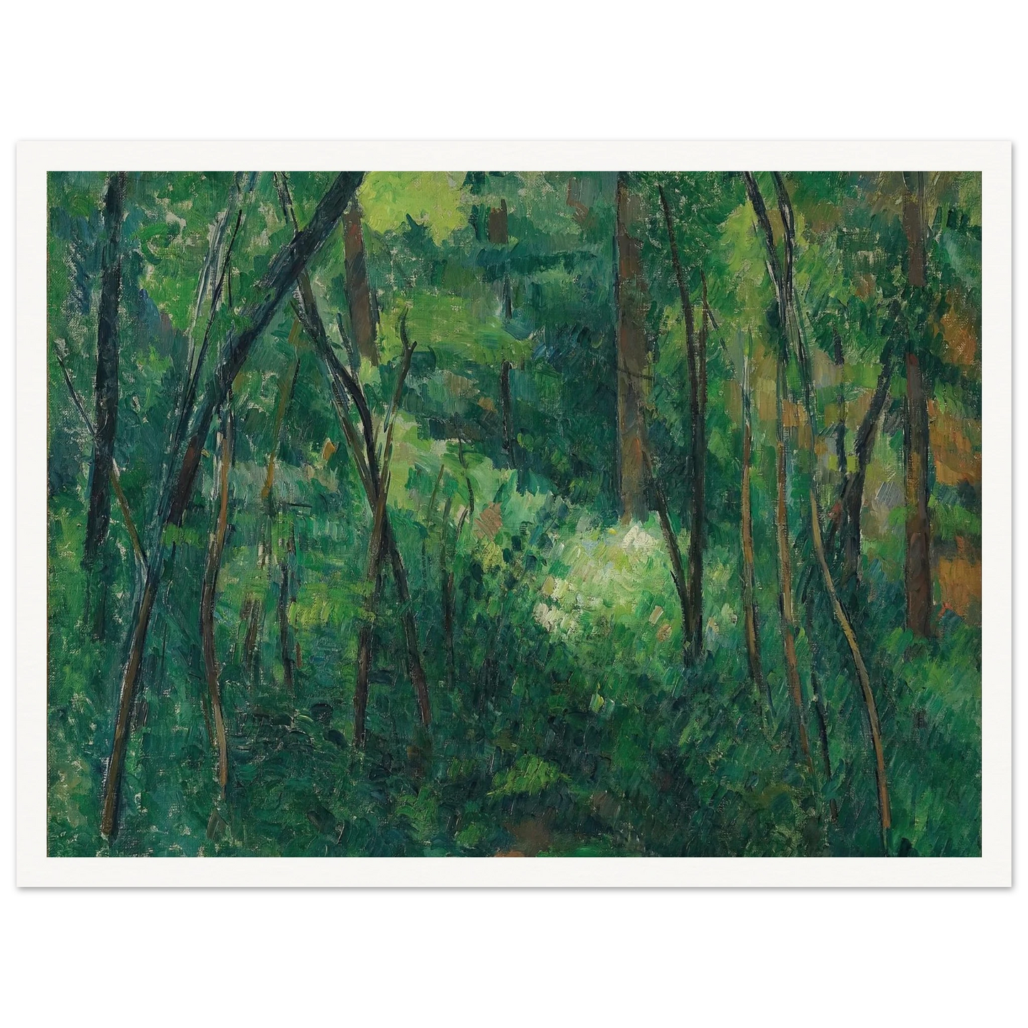 Interior of a forest (1880 - 1890) Art Print | Paul Cezanne - Framed Poster - 30x40 cm / 12x16″ - Black frame