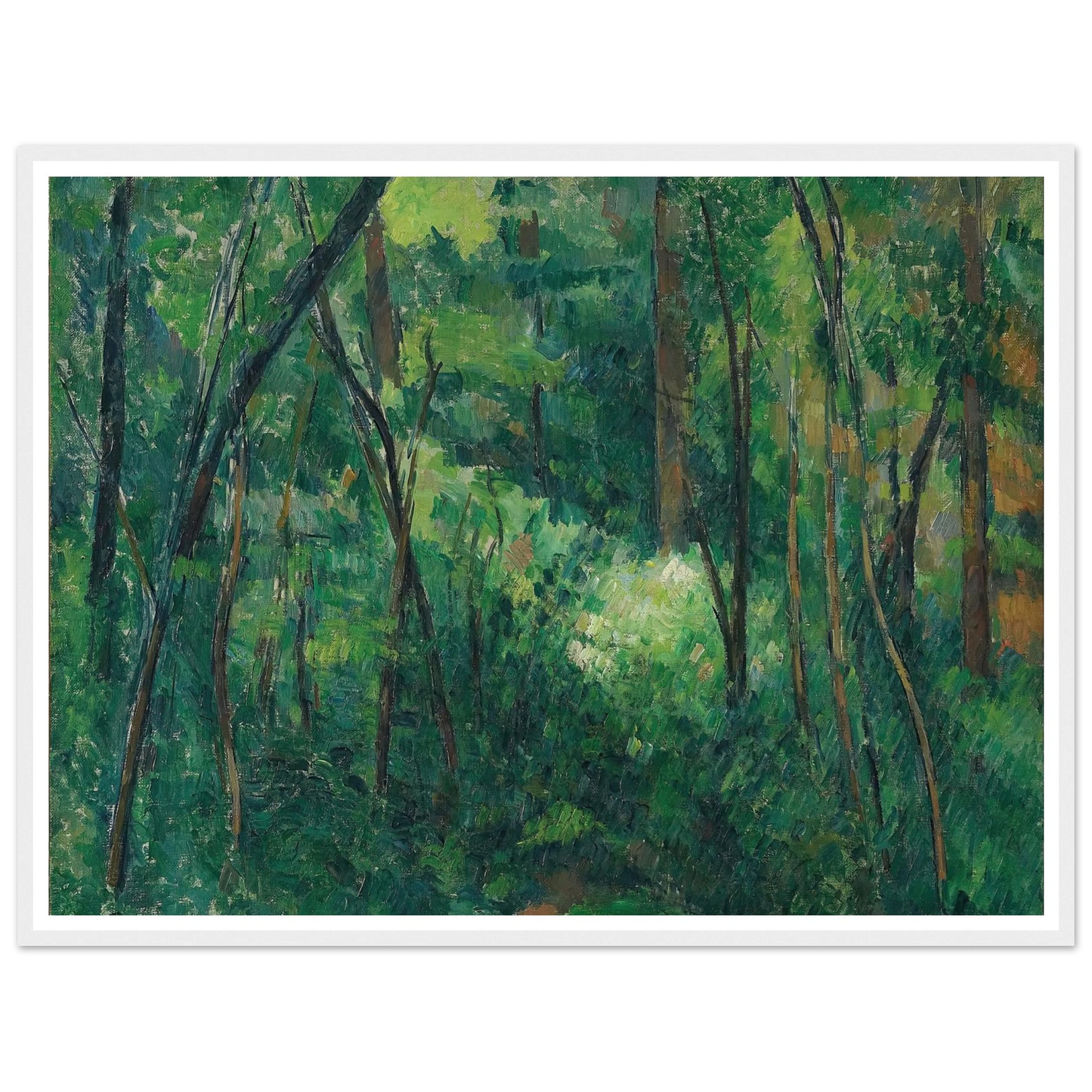 Interior of a forest (1880 - 1890) Art Print | Paul Cezanne - Framed Poster - 30x40 cm / 12x16″ - Black frame