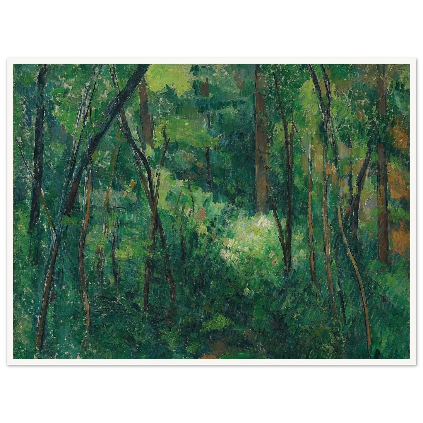 Interior of a forest (1880 - 1890) Art Print | Paul Cezanne - Framed Poster - 30x40 cm / 12x16″ - Black frame