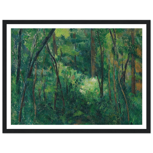 Interior of a forest (1880 - 1890) Art Print | Paul Cezanne - Framed Poster - 30x40 cm / 12x16″ - Black frame