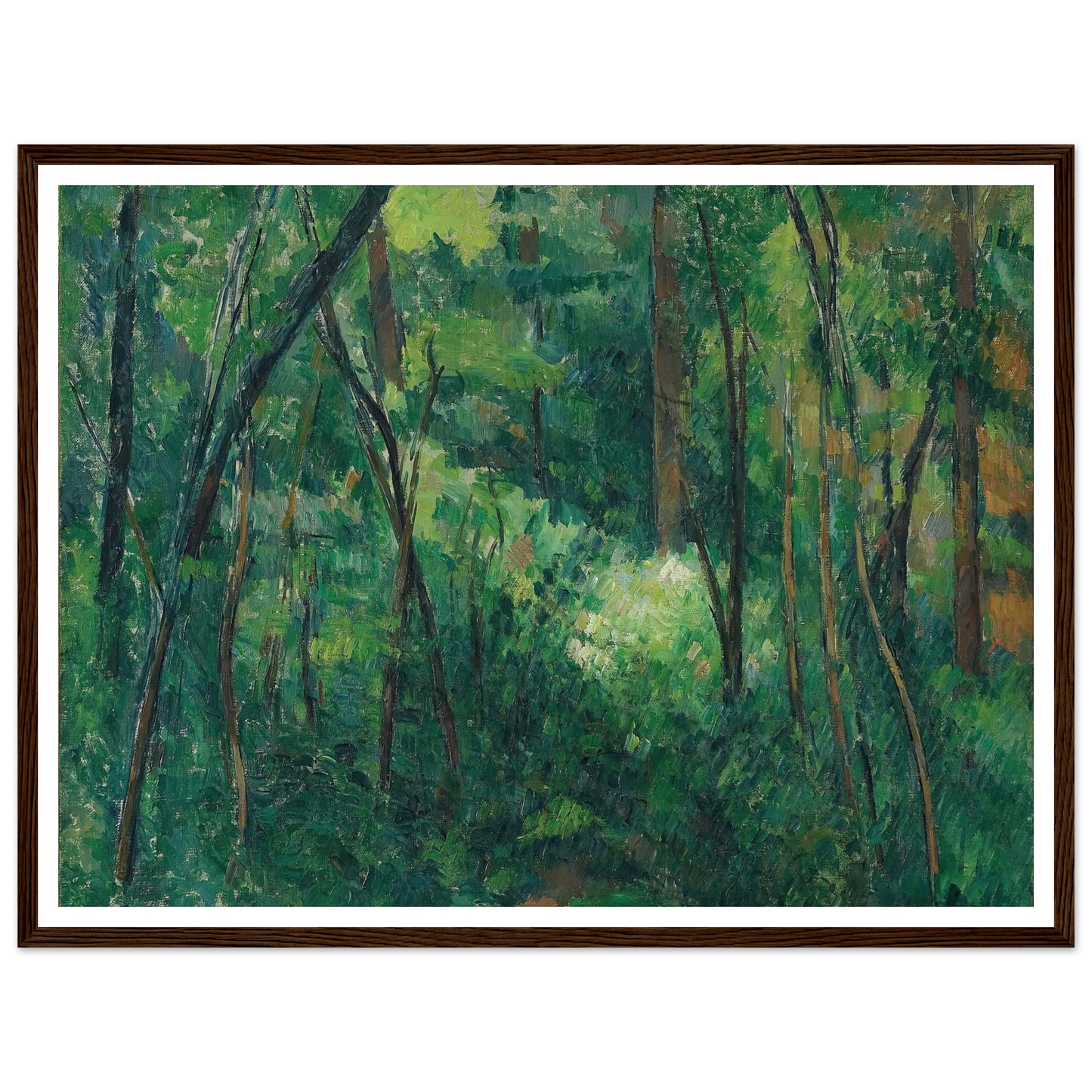 Interior of a forest (1880 - 1890) Art Print | Paul Cezanne - Framed Poster - 30x40 cm / 12x16″ - Black frame
