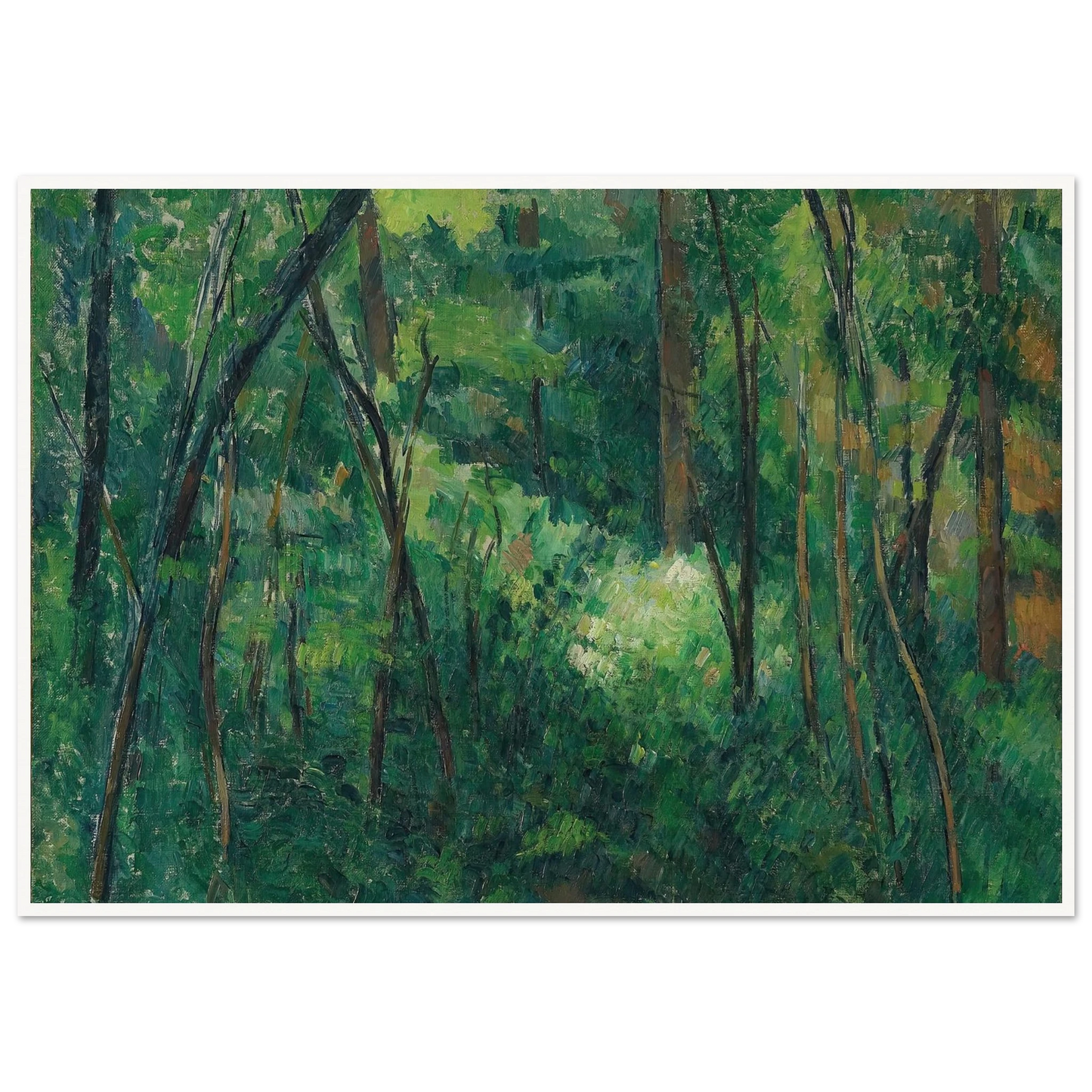 Interior of a forest (1880 - 1890) Art Print | Paul Cezanne - Framed Poster - 30x40 cm / 12x16″ - Black frame