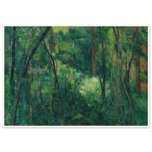 Interior of a forest (1880 - 1890) Art Print | Paul Cezanne - Framed Poster - 30x40 cm / 12x16″ - Black frame