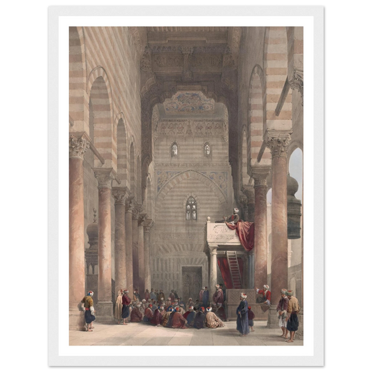 Interior of the mosque of the Metwalys [Metwalis]. (1846-1849) Art Print | David Roberts - Framed Poster - 30x40 cm / 12x16″ - Black frame