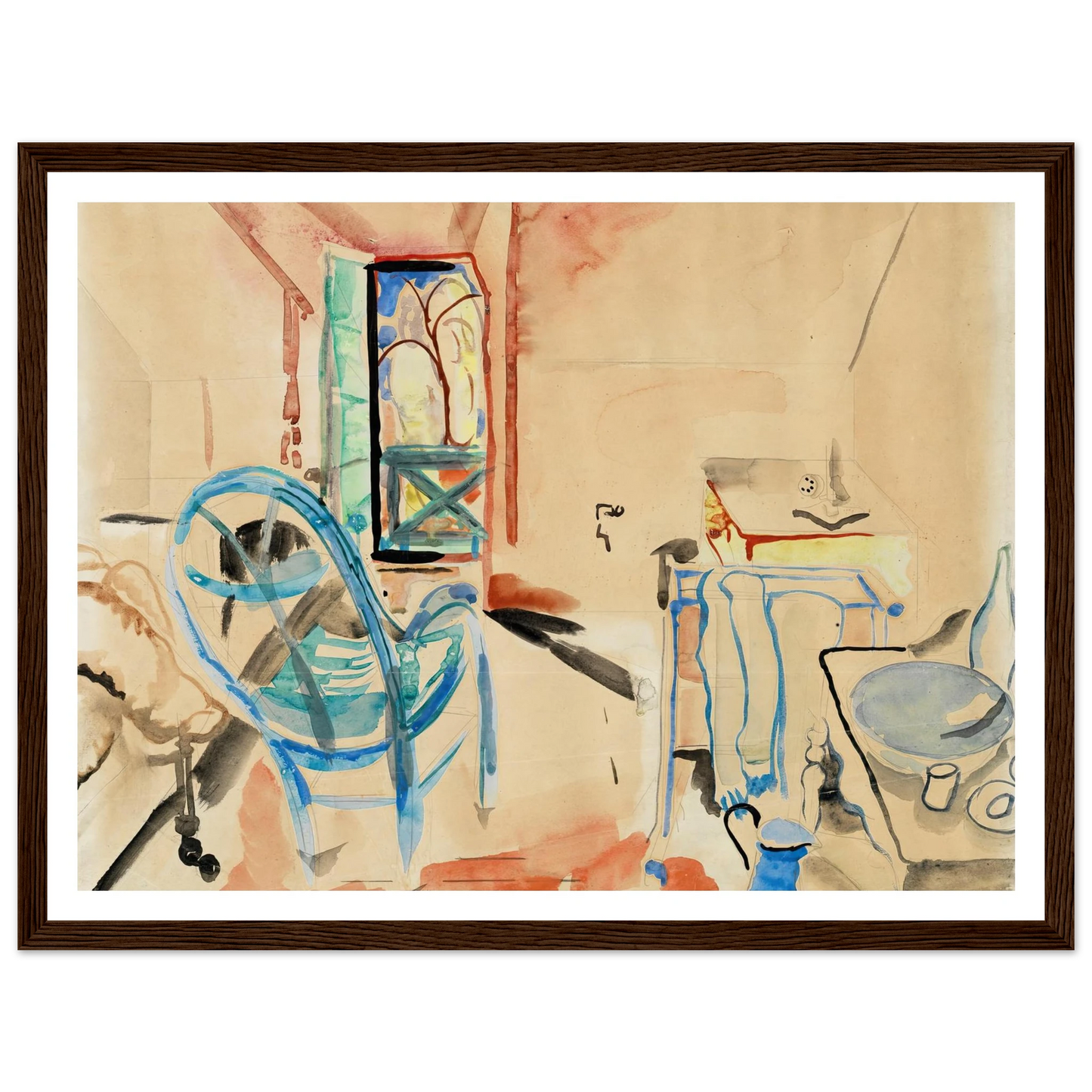 Interior Scene (1927) Art Print | Frances Hodgkins - Framed Poster - 30x40 cm / 12x16″ - Black frame