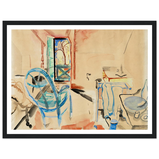 Interior Scene (1927) Art Print | Frances Hodgkins - Framed Poster - 30x40 cm / 12x16″ - Black frame