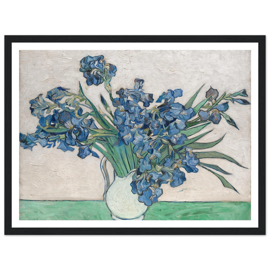 Irises (1890) Art Print | Vincent van Gogh - Framed Poster - 30x40 cm / 12x16″ - Black frame