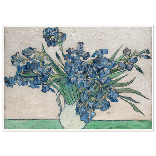Irises (1890) Art Print | Vincent van Gogh - Framed Poster - 30x40 cm / 12x16″ - Black frame