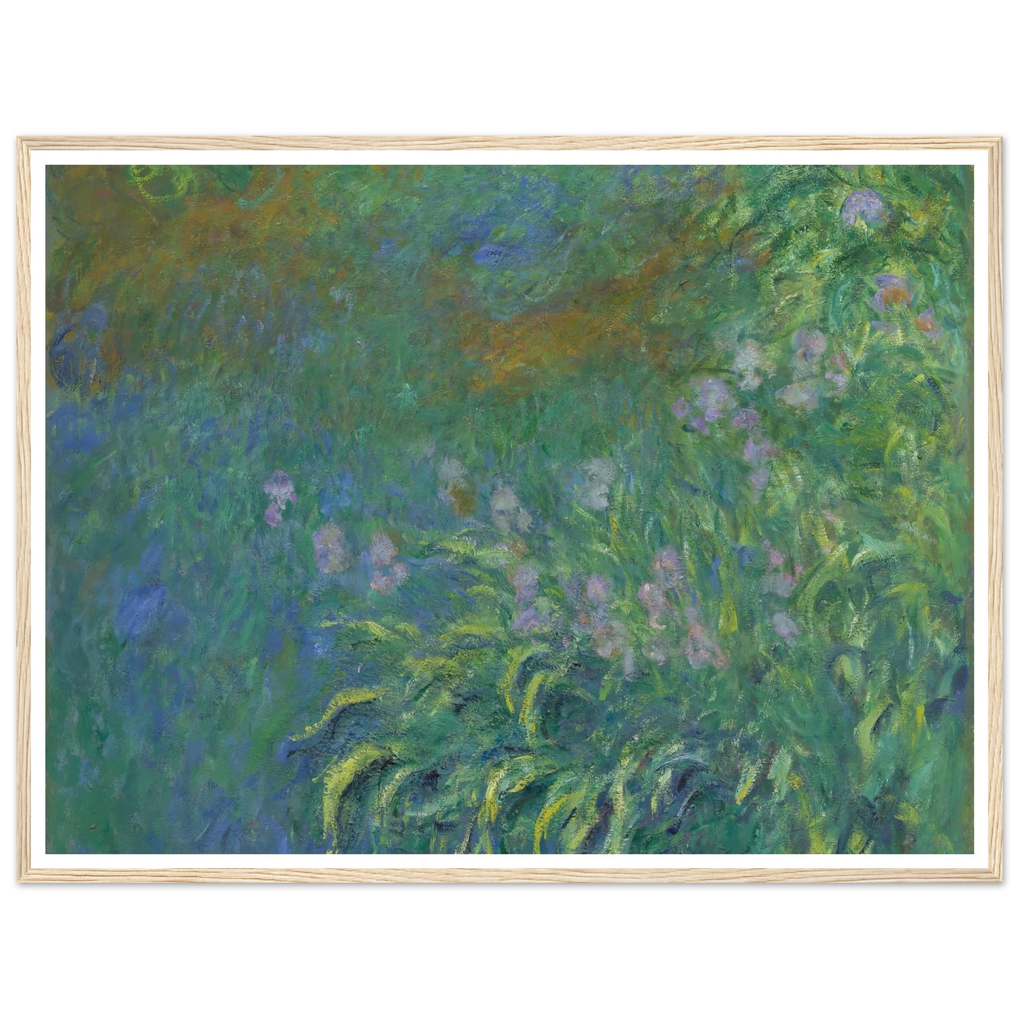 Irises (1914-17) Art Print | Claude Monet - Framed Poster - 30x40 cm / 12x16″ - Black frame