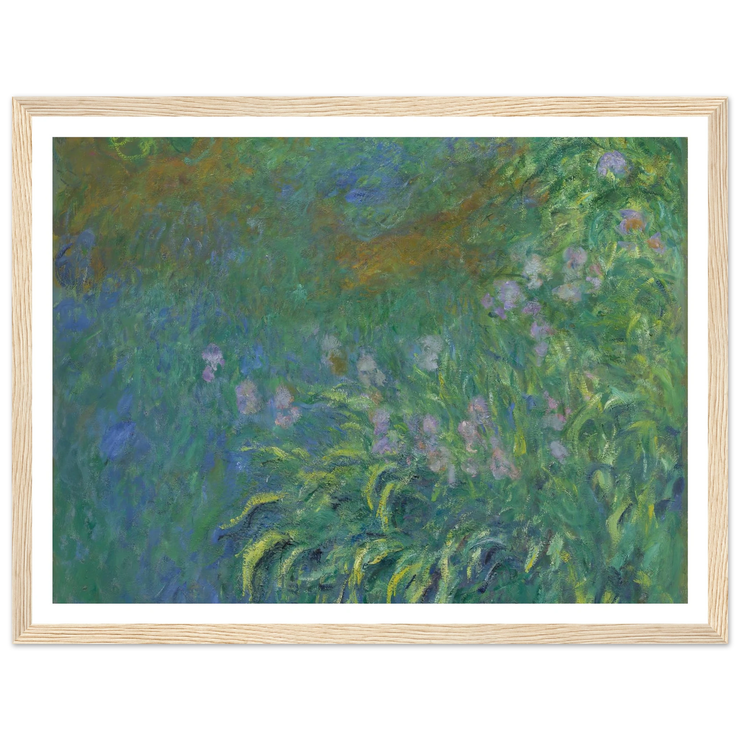 Irises (1914-17) Art Print | Claude Monet - Framed Poster - 30x40 cm / 12x16″ - Black frame