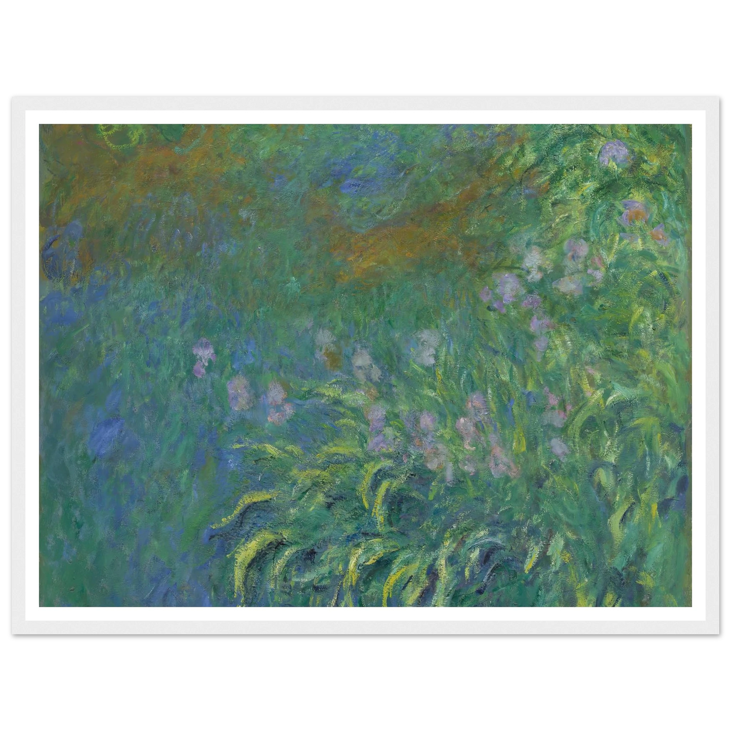 Irises (1914-17) Art Print | Claude Monet - Framed Poster - 30x40 cm / 12x16″ - Black frame