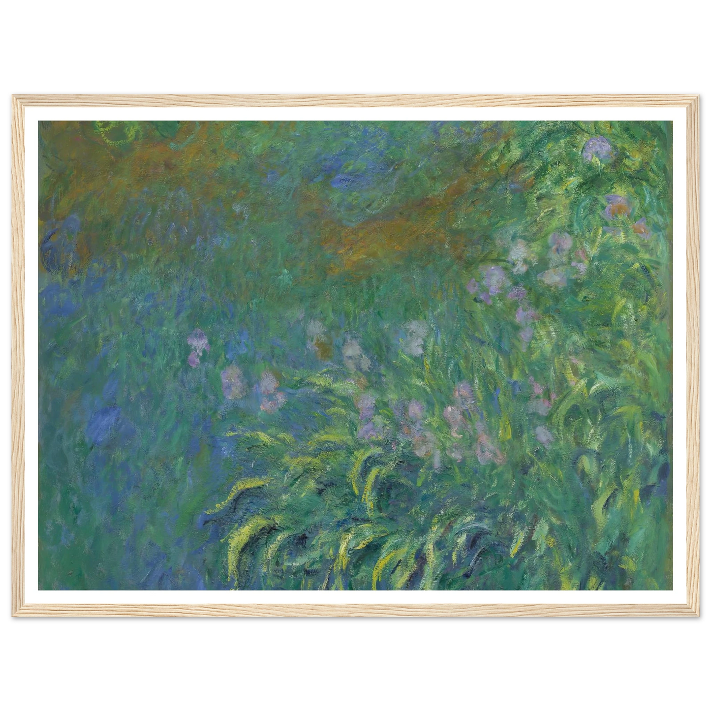 Irises (1914-17) Art Print | Claude Monet - Framed Poster - 30x40 cm / 12x16″ - Black frame