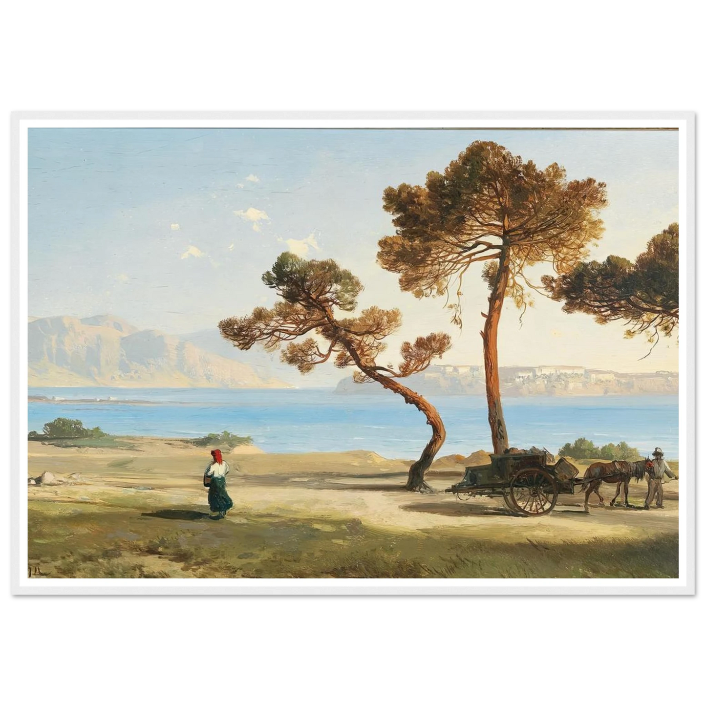 Italian Scene Art Print | Albert Zimmermann - Framed Poster - 30x40 cm / 12x16″ - Black frame