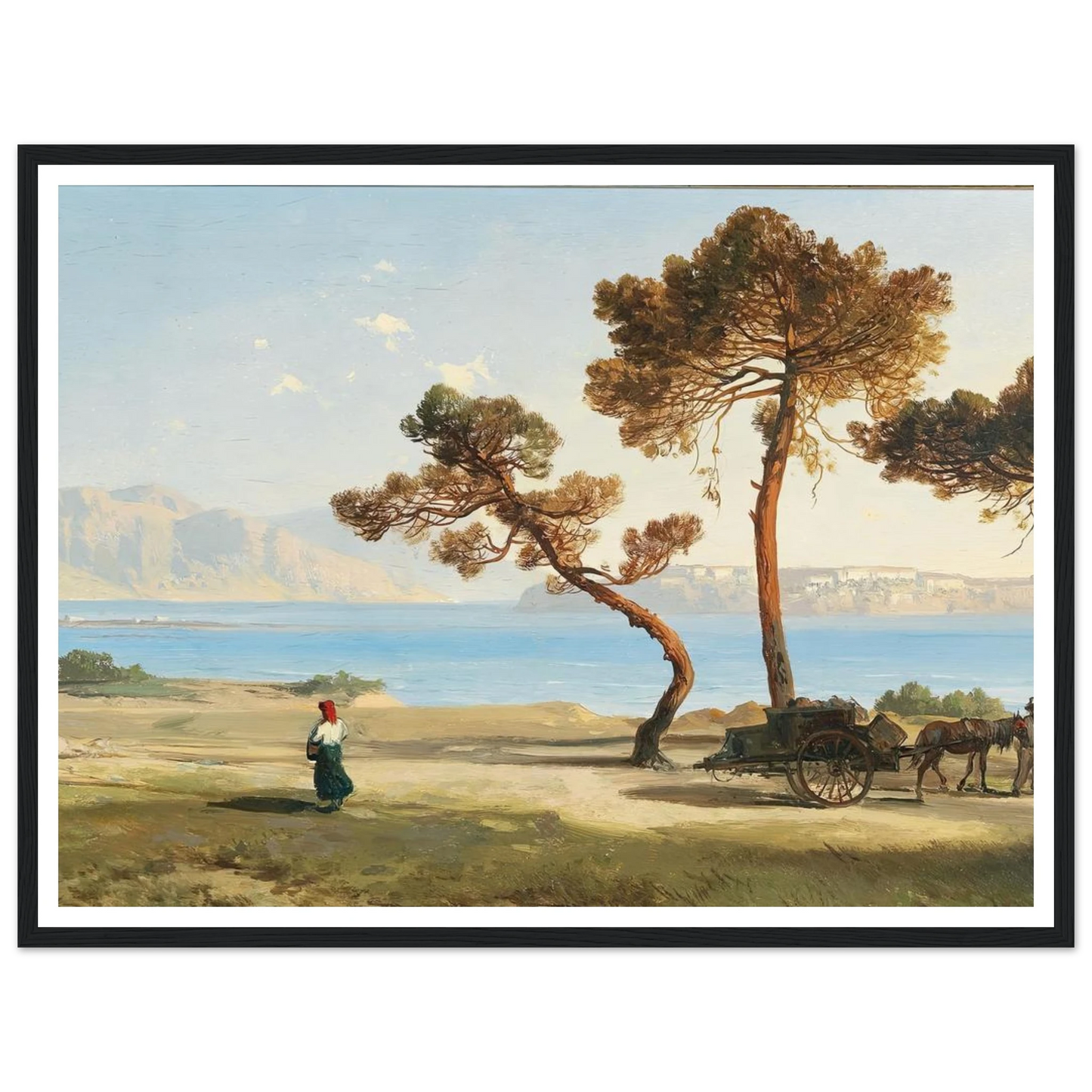 Italian Scene Art Print | Albert Zimmermann - Framed Poster - 30x40 cm / 12x16″ - Black frame
