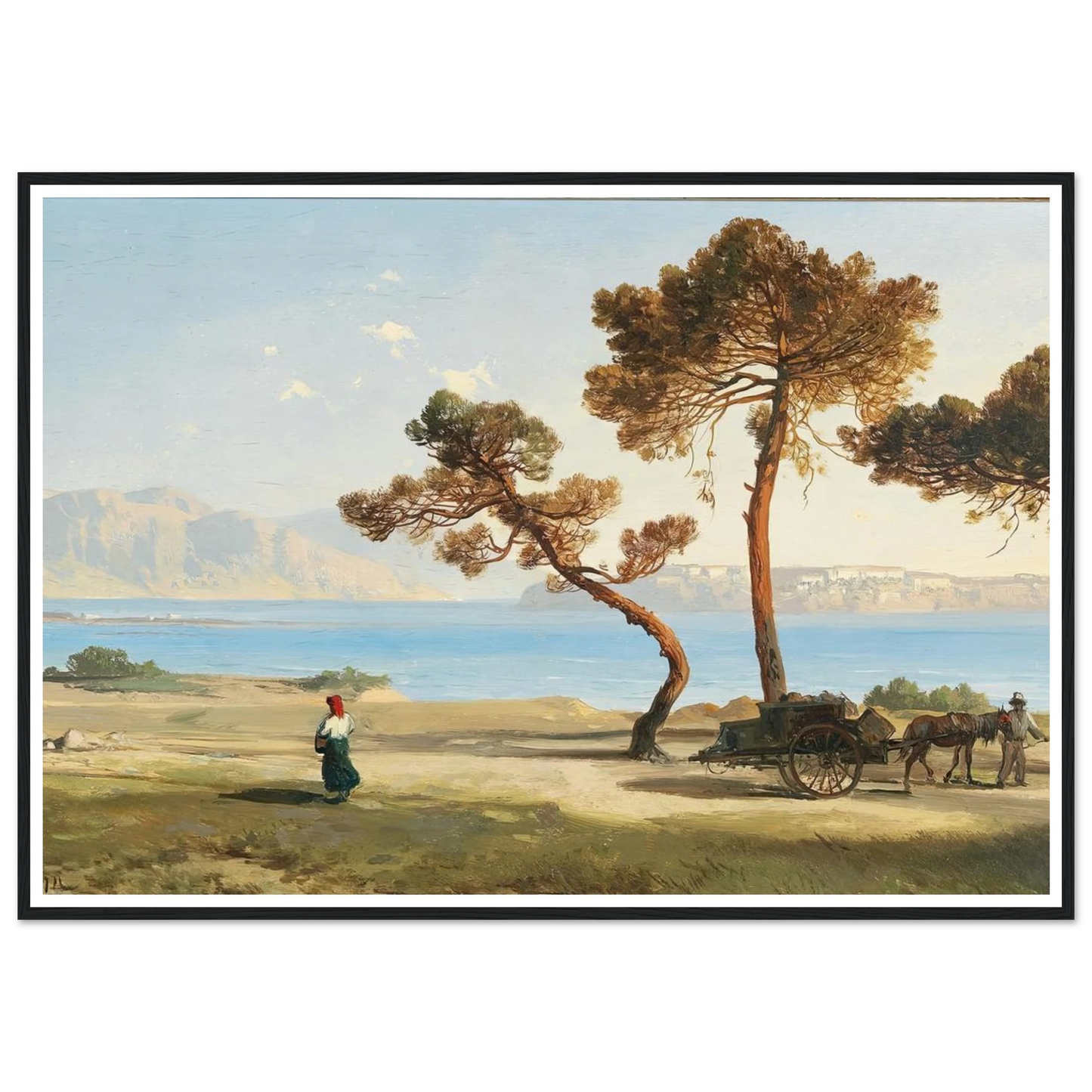 Italian Scene Art Print | Albert Zimmermann - Framed Poster - 30x40 cm / 12x16″ - Black frame
