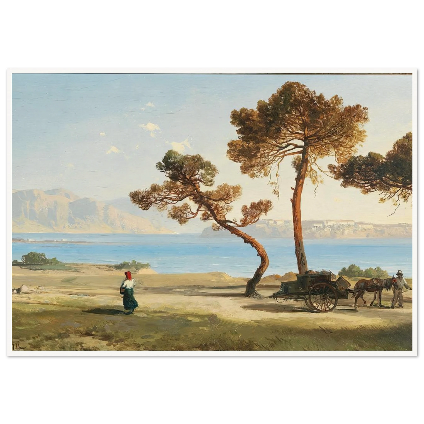 Italian Scene Art Print | Albert Zimmermann - Framed Poster - 30x40 cm / 12x16″ - Black frame