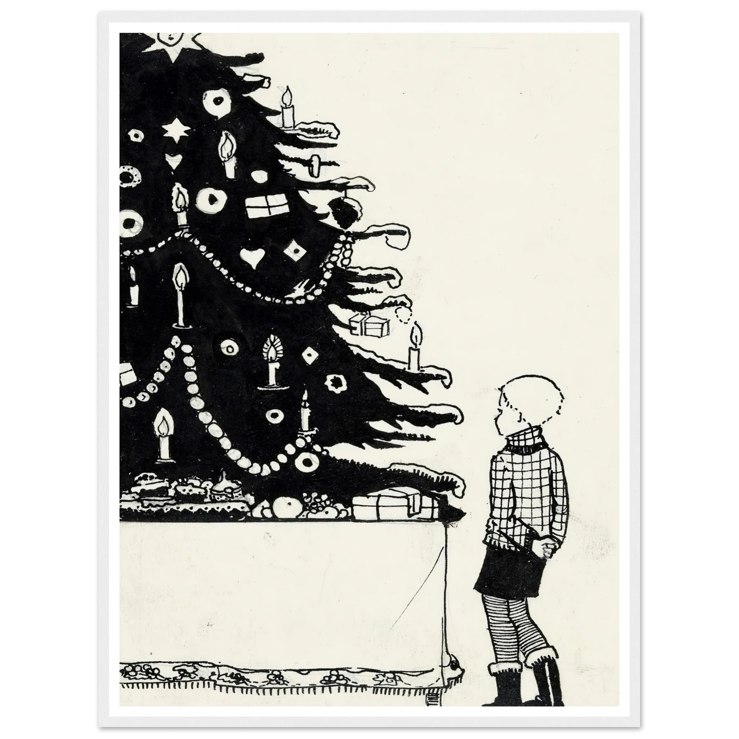 Iwan bij een kerstboom - Framed Poster - 30x40 cm / 12x16″ - Black frame