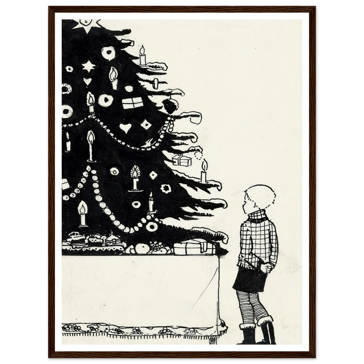 Iwan bij een kerstboom - Framed Poster - 30x40 cm / 12x16″ - Black frame