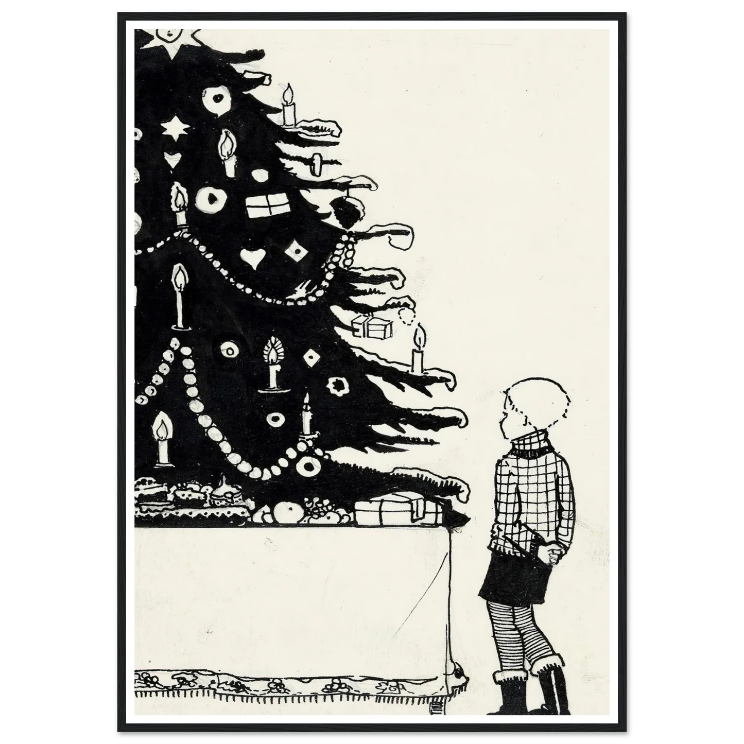 Iwan bij een kerstboom - Framed Poster - 30x40 cm / 12x16″ - Black frame