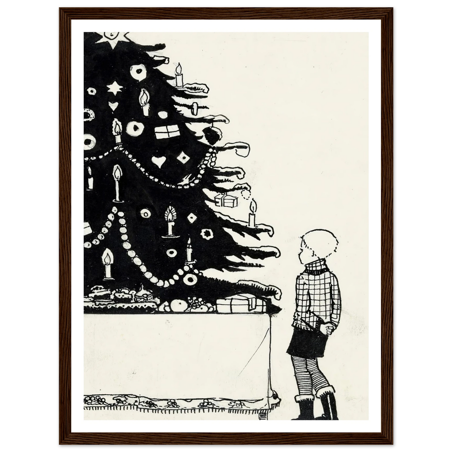 Iwan bij een kerstboom - Framed Poster - 30x40 cm / 12x16″ - Black frame
