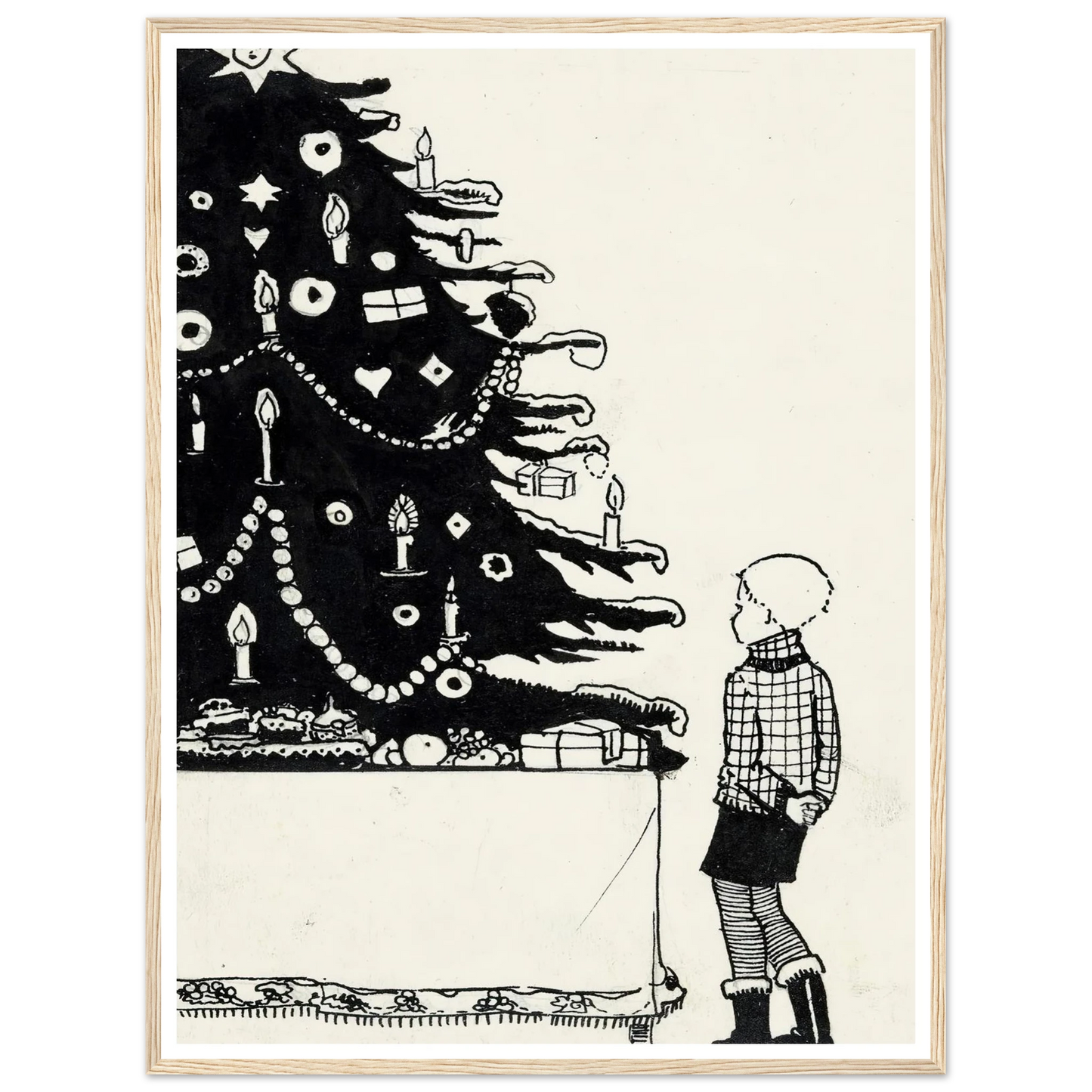 Iwan bij een kerstboom - Framed Poster - 30x40 cm / 12x16″ - Black frame