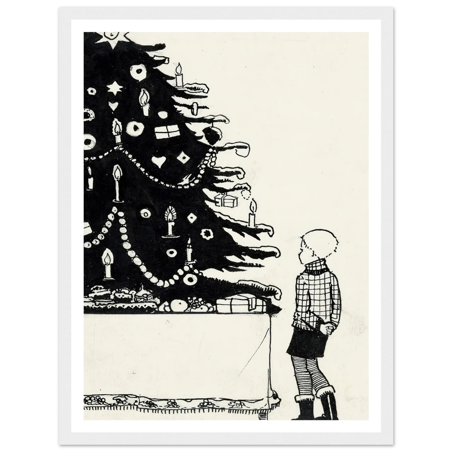 Iwan bij een kerstboom - Framed Poster - 30x40 cm / 12x16″ - Black frame