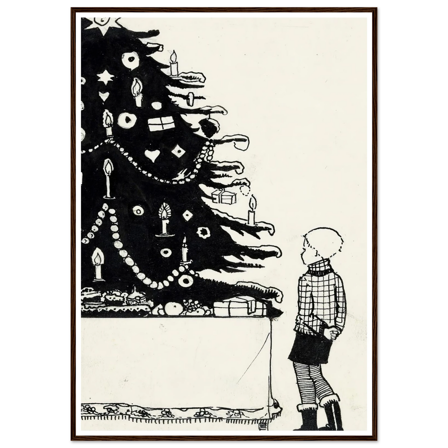 Iwan bij een kerstboom - Framed Poster - 30x40 cm / 12x16″ - Black frame