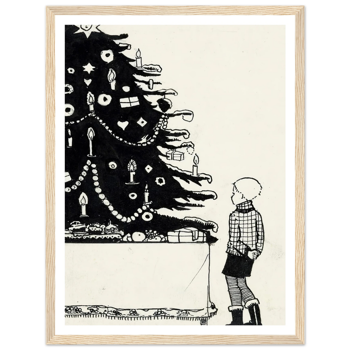 Iwan bij een kerstboom - Framed Poster - 30x40 cm / 12x16″ - Black frame