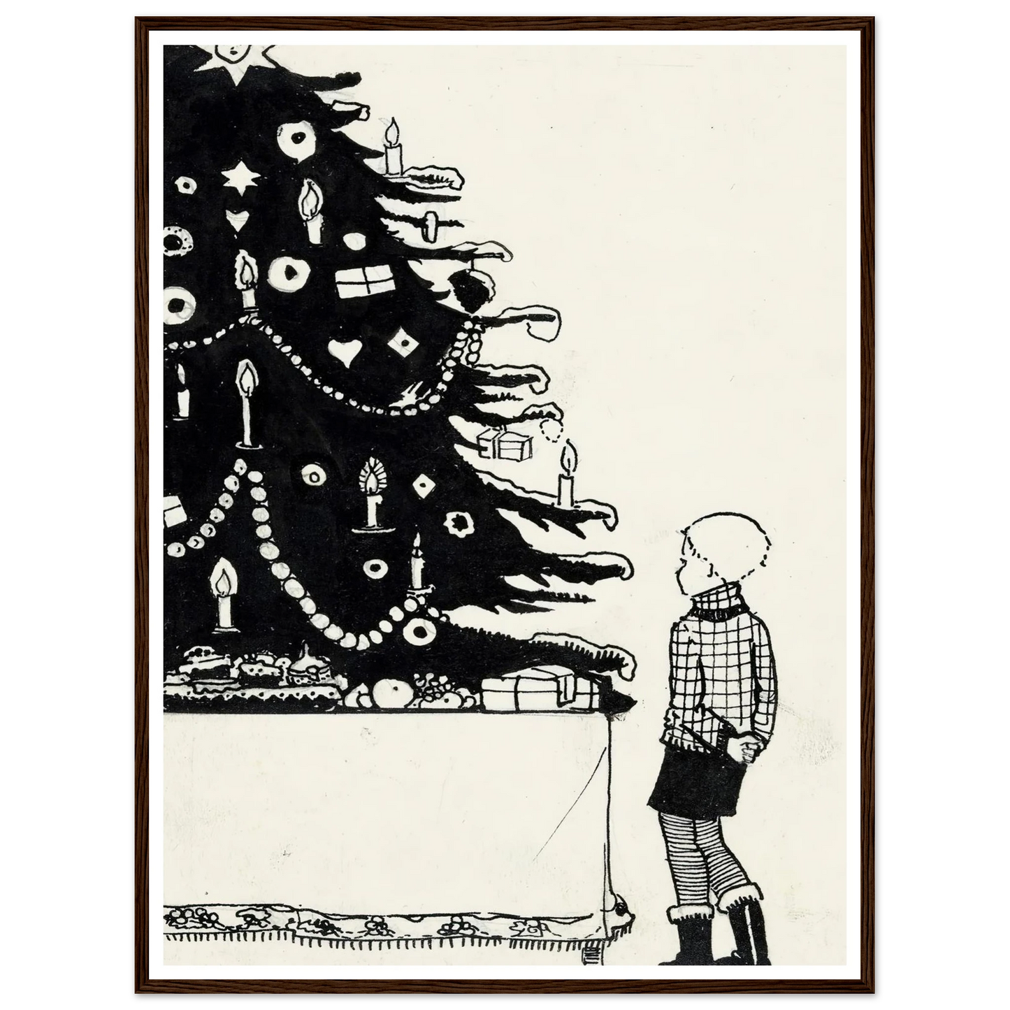 Iwan bij een kerstboom - Framed Poster - 30x40 cm / 12x16″ - Black frame