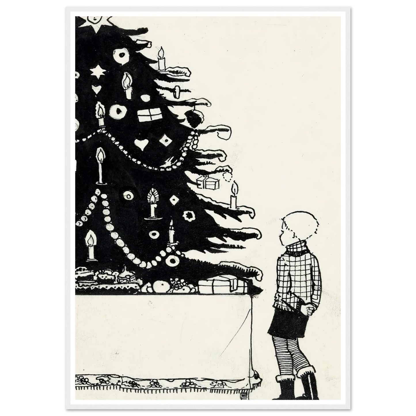 Iwan bij een kerstboom - Framed Poster - 30x40 cm / 12x16″ - Black frame