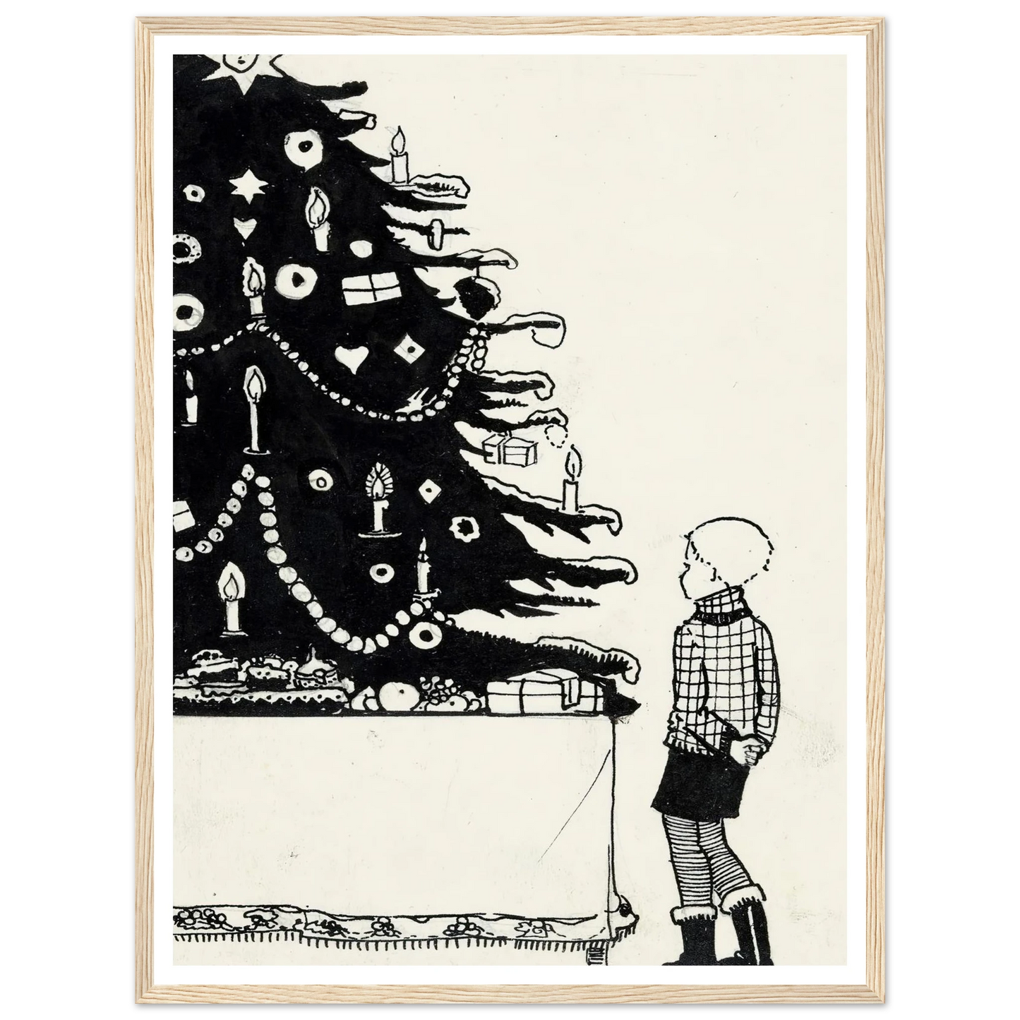 Iwan bij een kerstboom - Framed Poster - 30x40 cm / 12x16″ - Black frame