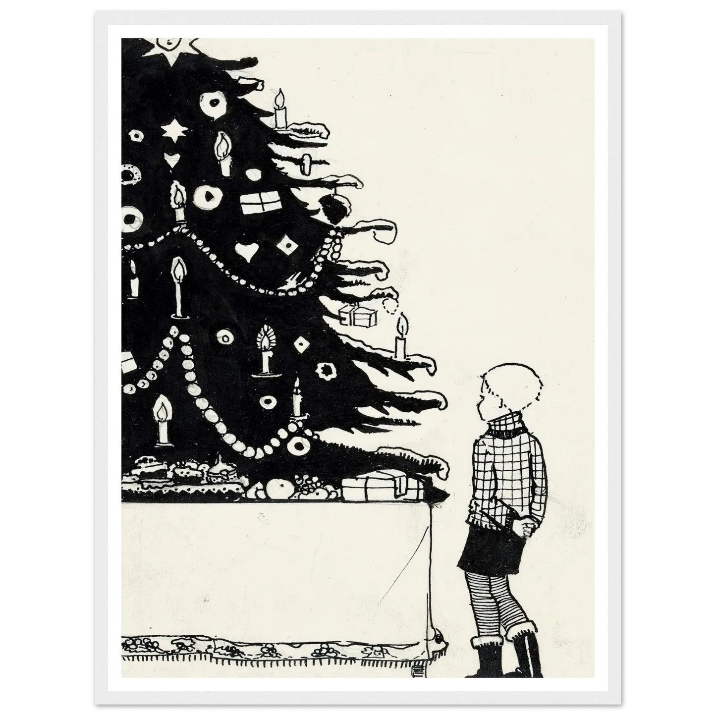 Iwan bij een kerstboom - Framed Poster - 30x40 cm / 12x16″ - Black frame