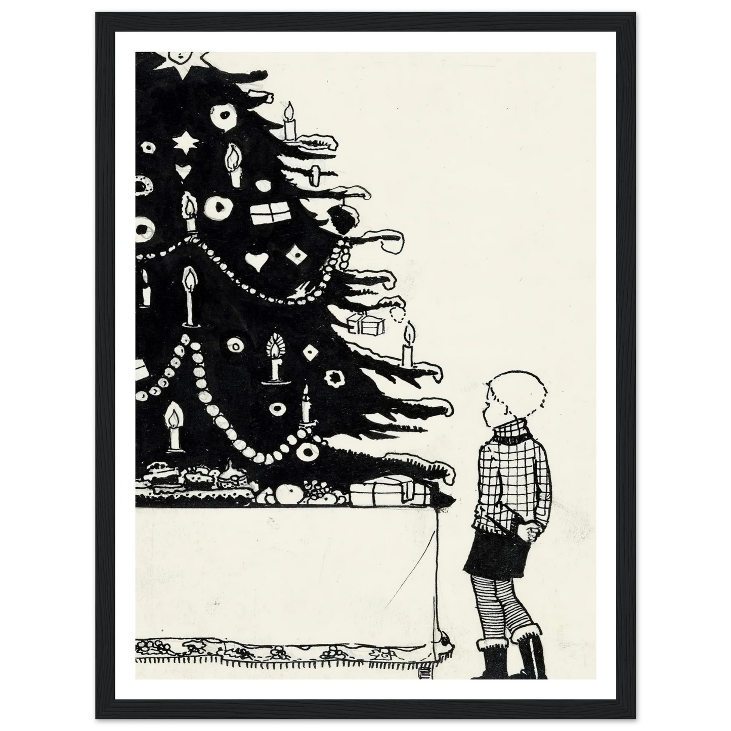 Iwan bij een kerstboom - Framed Poster - 30x40 cm / 12x16″ - Black frame