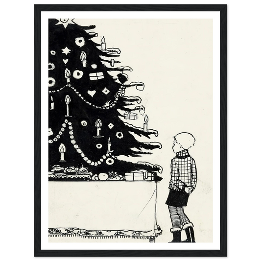 Iwan bij een kerstboom - Framed Poster - 30x40 cm / 12x16″ - Black frame
