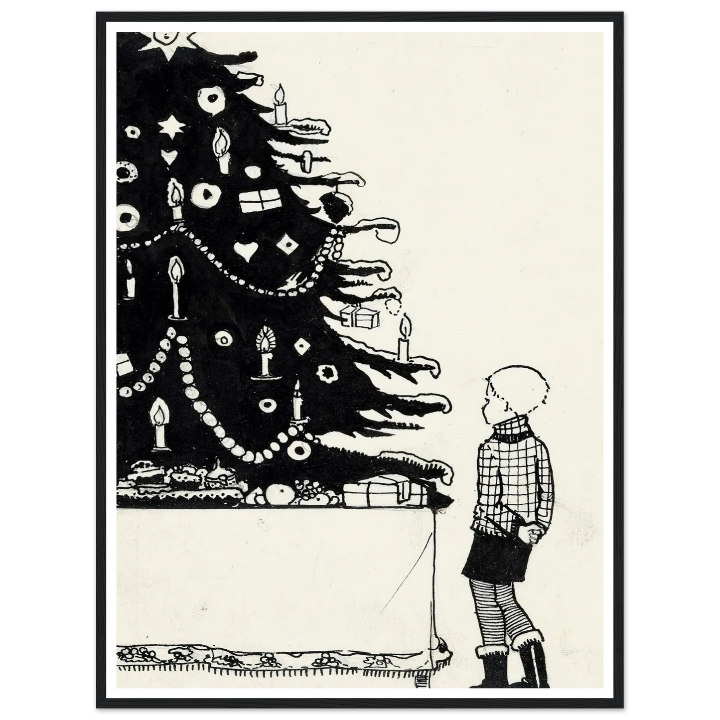 Iwan bij een kerstboom - Framed Poster - 30x40 cm / 12x16″ - Black frame
